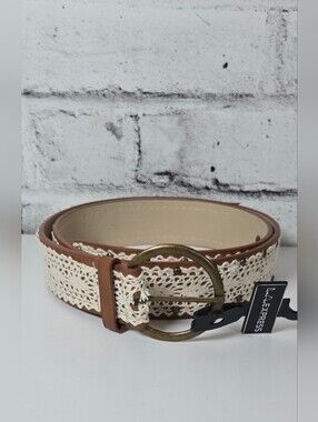 LA Express Lace Overlay Studded Belt Boho Cottagecore Size Large